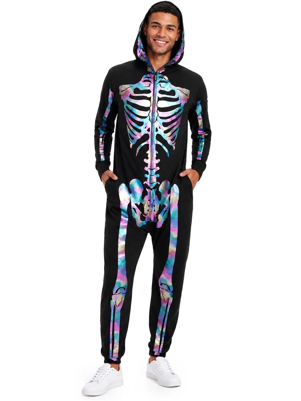 tipsyelves - Menโs Skeleton Onesie Costume